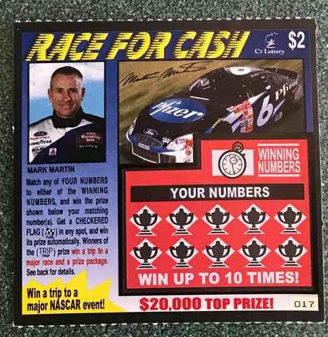 Mark Martin  NASCAR  CT  Lottery Ticket Cover