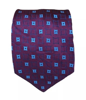 Corbata de seda geométrica púrpura FRANCIA 60"/3,6" EC Foto 1 de 3