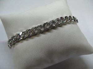 BRACCIALE GROUMETTE TIPO PESANTE  UOMO ARGENTO 925  EFFETTO ORO BIANCO  - Imagen 1 de 1