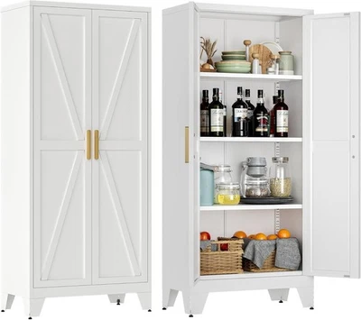 Elegro 4 Tier Kitchen Pantry Metal Storage Cabinet With 2 Doors For Kitchen,61"H - Image 1 of 3