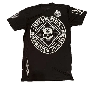 Camiseta Y2K Affliction Calavera L Negra Live Fast Death Rider Motor Club Trébol Transparente - Imagen 1 de 19