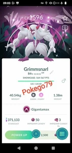 Pokemon Shiny Gigantamax Grimmsnarl With Special Background - Tr.a.d.e or P.T.C - Picture 1 of 1