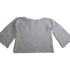 Garnet Hill 100% Kaschmir Cropped 3/4 Glockenärmel Pullover offen Strick strukturiert XS - Bild 1 von 13