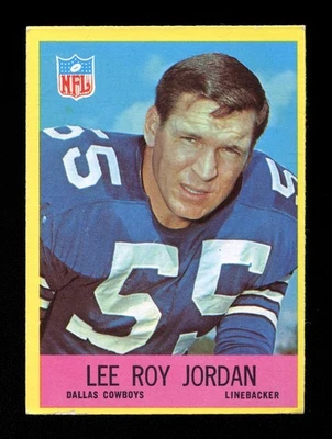 1967 Philadelphia #54 Lee Roy Jordan Dallas Cowboys Rookie Card RC, EX - Image 1 of 2