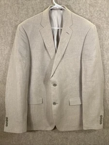 Nordstrom Linen Blazer 42R Beige Cream Tan Sand Classic Summer Jacket Sport Coat - Picture 1 of 19