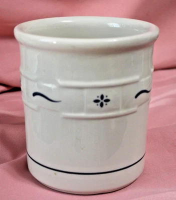 Vasija clásica azul Longaberger Pottery "Woven Traditions" 5,5" Foto 1 de 3