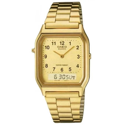 Casio AQ230GA-9B Men's Analog Digital Dual Time Gold Tone Watch AQ-230GA-9BMQ - Image 1 of 4