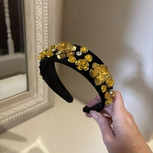 Gold and black velvet headband | floral | primark - Picture 1 of 6