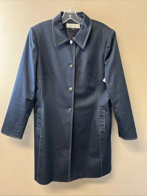 Abrigo de vestir para mujer Tahari azul marino talla 14 D1206338 Foto 1 de 4