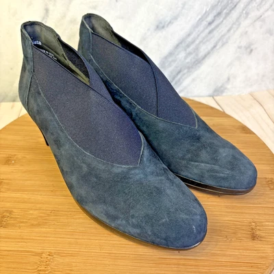 Munro Francee Women's Ankle Booties Heel Size 8.5 N Narrow Navy Suede USA - Image 1 of 4