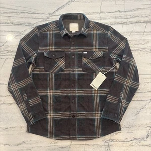 RVCA Men's Medium Vacancy Long Sleeve Flannel Button Up Shirt Chocolate NWT $90 - Picture 1 of 19