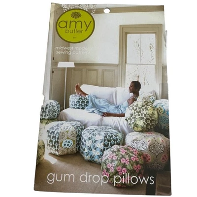 Amy Butler Sewing Pattern Gum Drop Pillows Ottomans Midwest Modern Home Decor - Image 1 of 4