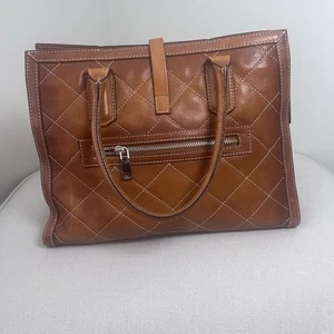 CAVALCANTI Purse Made In Italy Brown Leather Satchel Bag Rare Find! - Picture 1 of 19