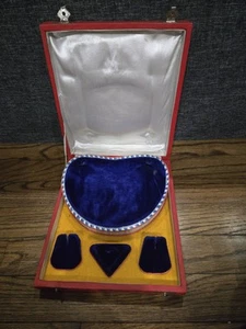 Antique Wood And Velvet Colorful Necklace Earrings Display - Picture 1 of 6
