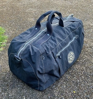 Bolsa de viaje de lona Kipling grande de 27" vintage equipaje deportivo fin de semana negro de nailon Foto 1 de 4