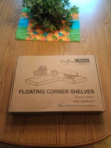 1) *New* Fuqing. "L" Shape. Floating Corner Wall Shelves, Set of 3, White. - Picture 1 of 8