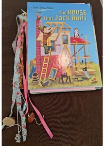 Handmade Upcycled House That Jack Built Little Golden Book Junk Journal art - Picture 1 of 10
