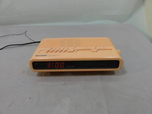 Sharp AM FM Alarm Clock Radio FX-C11 Pink Peach Tested Stranger Things - Picture 1 of 7