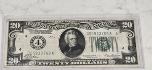 1928 (4-Cleveland) $20 FRN VF (Fr#2050-D) (40901) Gold Certificate Note - Picture 1 of 7