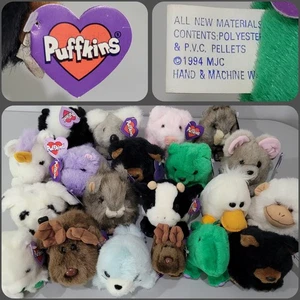 Puffkins Beanie Plush Lot 20x WITH Tags Vintage 1990s CLEAN - NO DUPLICATES EUC - Picture 1 of 15