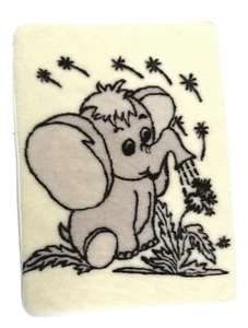 MANTA POLAR BEBÉ LANA CUNA UE MERINO LANA NATURAL 100% LINDO ELEFANTE - Imagen 1 de 5