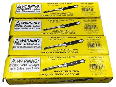 Lote 4x Peine de Bolsillo Plegable con Mecanismo de Bloqueo Adulto Novedad Peine Foto 1 de 4