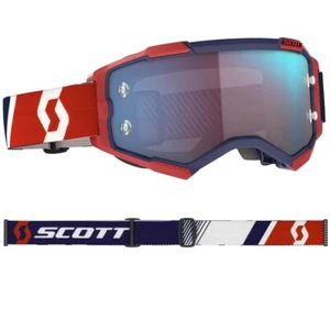 MASCHERA MASCHERINA MX CROSS SCOTT MX GOGGLE FURY RED BLU CHROME BLU - Picture 1 of 1