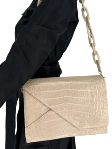 Nancy Gonzalez Origami Crocodile Chain Shoulder Bag - Picture 1 of 10
