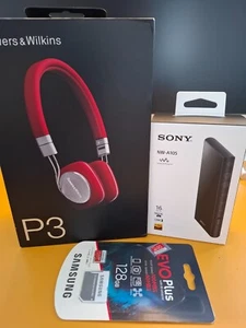 Sony NW-A105 Black Walkman Digital Audio Player /Bowers & Wilkins P3/128 MicroSD - Picture 1 of 1