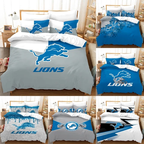 Detroit Lions Bedding Set 3 Pieces Duvet Cover With Pillowcases Quilt Cover Gift Cover