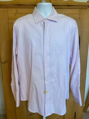 Saks Fifth Avenue Dress Shirt, Slim Fit, French Cuff, Pink, Mens 15.5-32/33 - Image 1 of 4