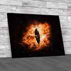 Evil Eye In Space Orange Canvas Print Large Picture Wall Art