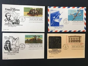 Copertina primo giorno USA (4) cartoline Louisiana Soaring Glider musica Francis Marion - Foto 1 di 4