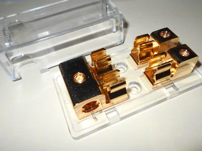 RadioShack Chapado en Oro 24kt Amplificador de Alta Resistencia AMP Bloque de Fusibles Cat. No. 270-704 Foto 1 de 4