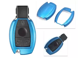 GLOSS ABS HARD SHELL CASE Fits MERCEDES-BENZ 2/ 3 BUTTON KEY FOB W176/ (Blue) - Picture 1 of 10