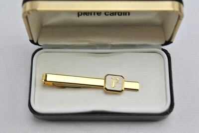 Pierre Cardin "P" P Monogram Brushed Silver & Gold Tone Tie Bar - Image 1 of 2