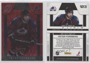2010-11 Zenith Red Hot Peter Forsberg #103 HOF
