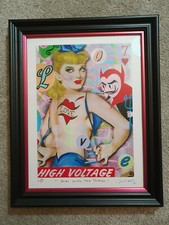 🌟Signed Fine POP Art Print & Framed "Girl With the Tatoo" Nelson De La Nuez 