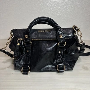 Miu Miu Vintage 2Way Ribbon Black Shoulder Bag Handbag Authentic - Picture 1 of 15