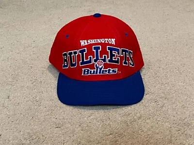 Vintage 1990's Washington Bullets Starter Tri Power One Sz Red Blue Rare Hat Cap - Image 1 of 4