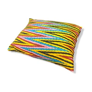 $215 Les Ottomans Chevron Silk Ikat Velvet Cushion Décor Accent Pillow - Picture 1 of 3