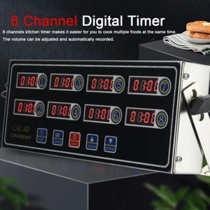 8 Channel Digital Kitchen Timer Food Cooking Digital Timer Fry Timer - Picture 1 of 15
