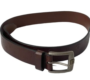 Tommy Bahama Leather Belt Embossed Anchor Nautical Golf NWT $88 Size S - Picture 1 of 4