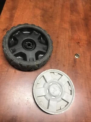 Used OEM Part 7” Front Wheel Assy for Craftsman Push LawnMower Model 247.370370 - Image 1 of 4