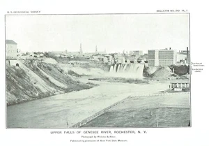 1906 Book Page, Photograph of Upper Falls of Genesee River Rochester New York - Picture 1 of 1