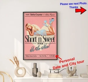 HOT Sabrina Carpenter Short N Sweet Tour Chicago 2024 Poster, Custom Date City - Bild 1 von 7