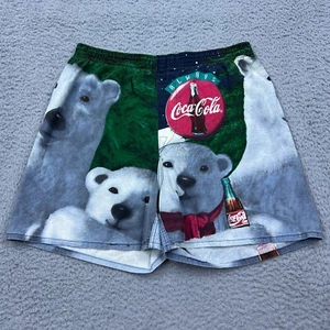Vintage Coca-Cola Sleep Shorts Polar Bear AOP 4" Inseam Size Small Made in USA - Picture 1 of 11