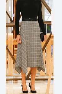 Massimo Dutti Size 6 Pointed Check Wool Blend Skirt - Picture 1 of 8