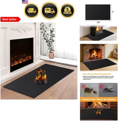 Fireplace Mat Hearth Rug Fireproof Fire Resistant 42x24 Inch Non Slip - Image 1 of 4