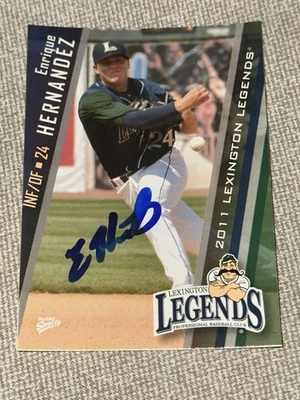 Enrique Hernandez 2011 Lexington Legends IP BLUE AUTOGRAPH Astros Dodgers COA - Image 1 of 3
